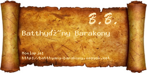 Batthyány Barakony névjegykártya